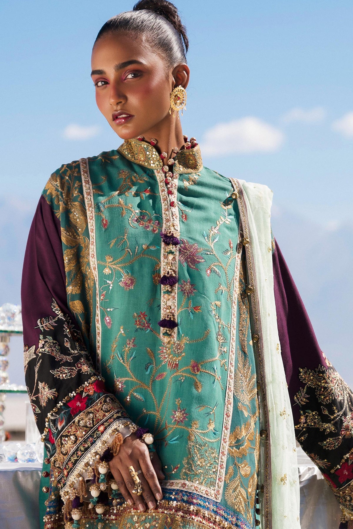 Sana Safinaz | Winter Shawl 24 | S241-004A-3CP by Sana Safinaz - Designer Dress - Type: Ladies Clothes - Available at Libayah - 100% Original