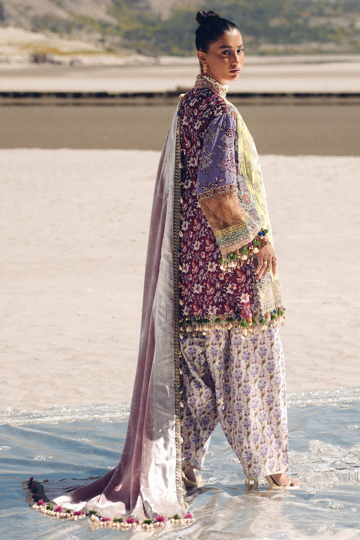 Sana Safinaz | Winter Shawl 24 | S241-006B-3CP by Sana Safinaz - Designer Dress - Type: Ladies Clothes - Available at Libayah - 100% Original