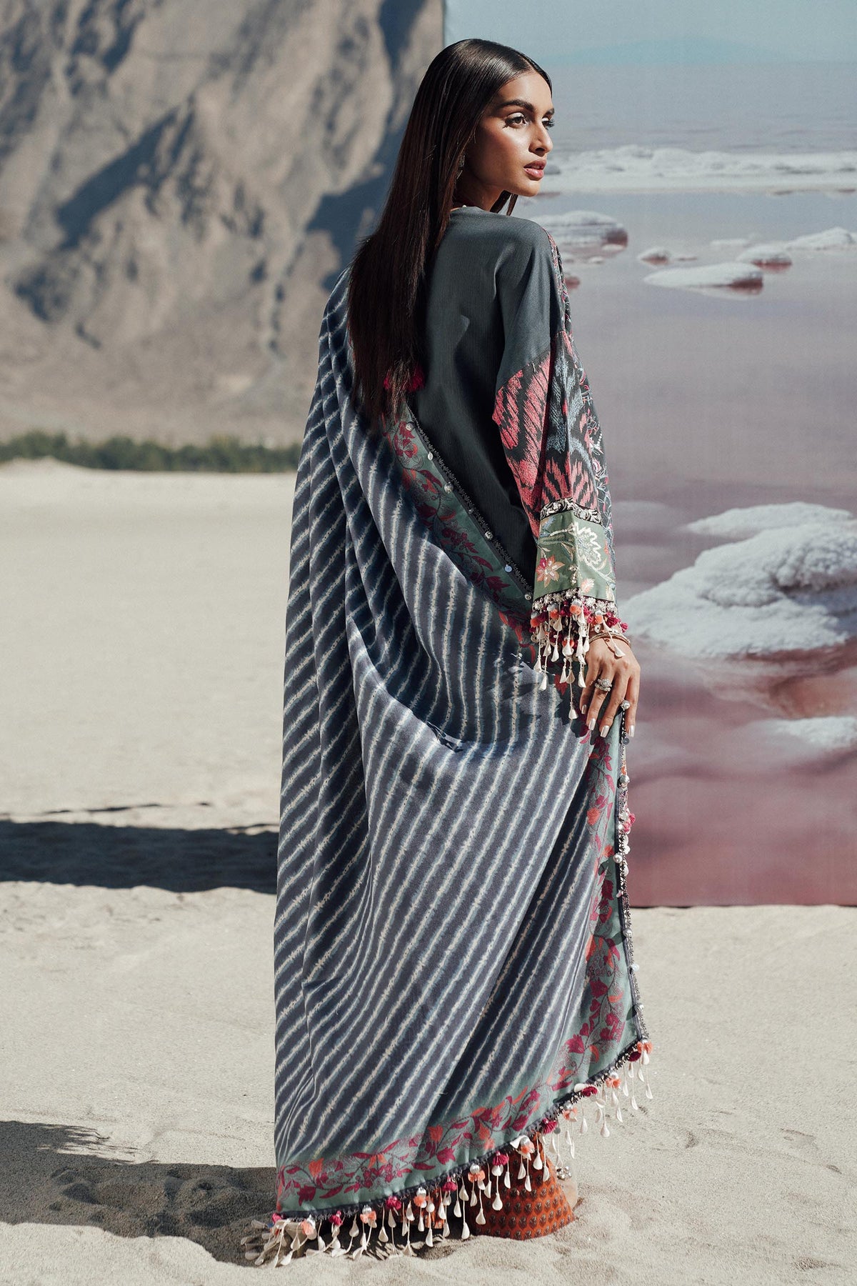 Sana Safinaz | Winter Shawl 24 | S241-007B-3CP by Sana Safinaz - Designer Dress - Type:  - Available at Libayah - 100% Original