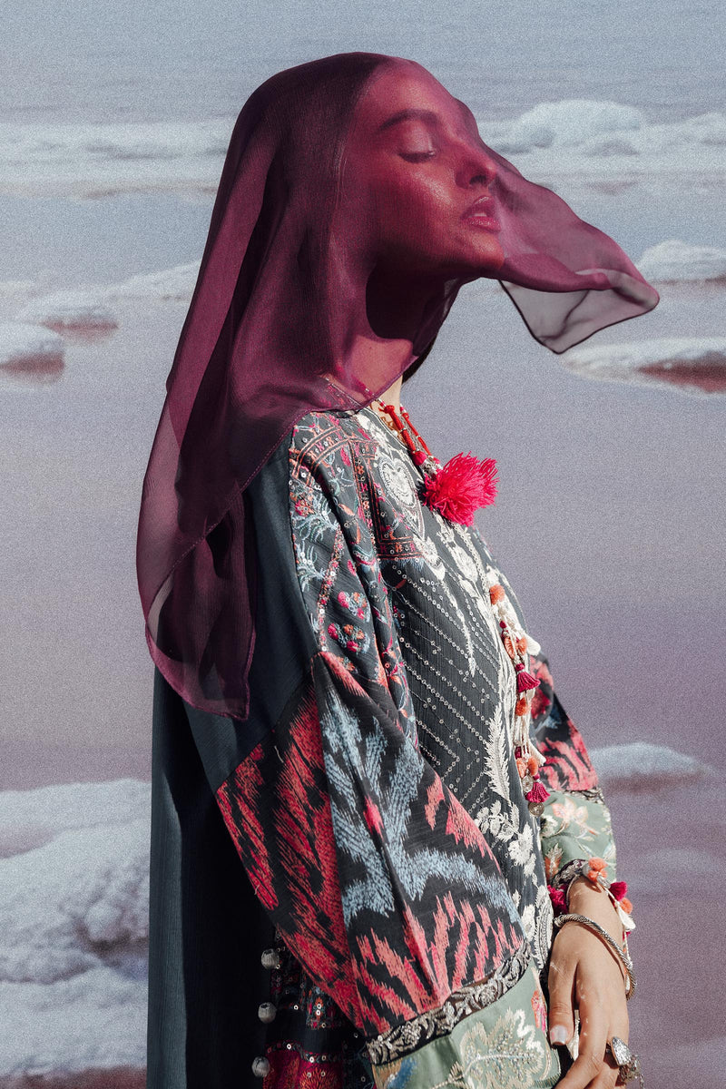 Sana Safinaz | Winter Shawl 24 | S241-007B-3CP by Sana Safinaz - Designer Dress - Type:  - Available at Libayah - 100% Original