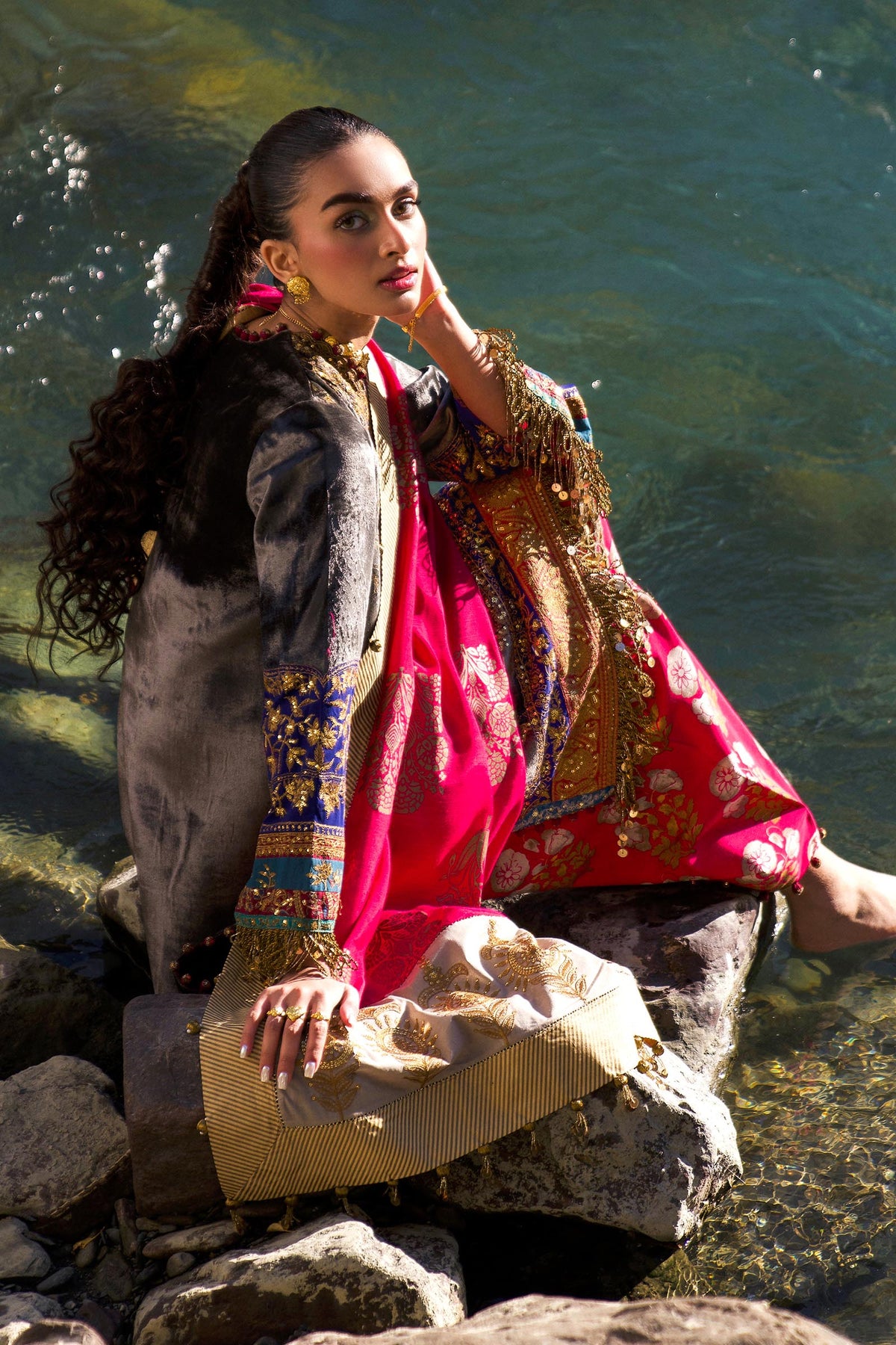 Sana Safinaz | Winter Shawl 24 | V241-004-3CP by Sana Safinaz - Designer Dress - Type: Ladies Clothes - Available at Libayah - 100% Original