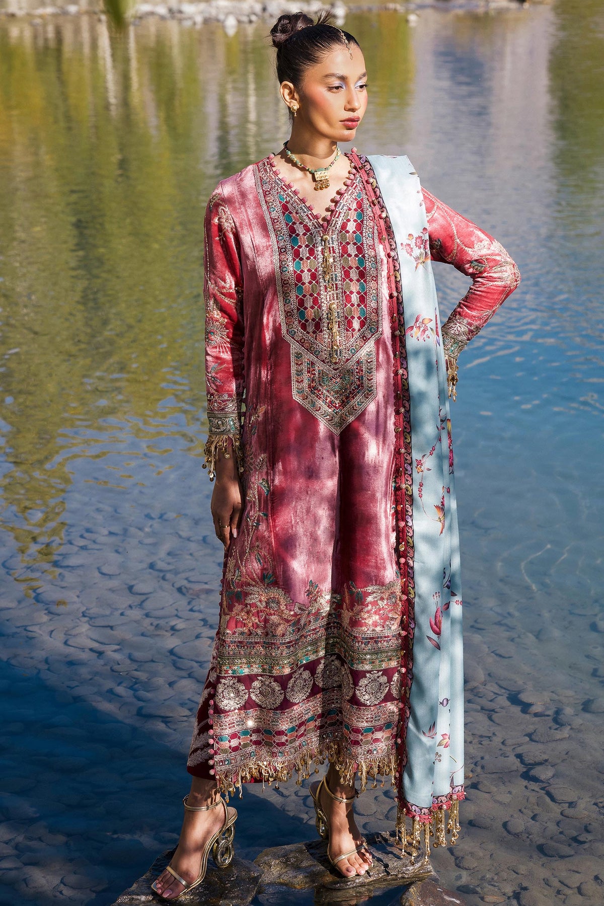 Sana Safinaz | Winter Shawl 24 | V241-005-3CP by Sana Safinaz - Designer Dress - Type: Ladies Clothes - Available at Libayah - 100% Original