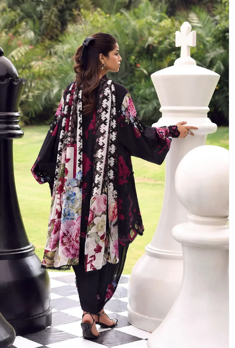 Elaf Premium | Belladore Prints Chiffon 26 |EPA-4A SCARLET by Elaf Premium - Designer Dress  - Type : Ladies Clothes - Available at Libayah - 100% Original 
