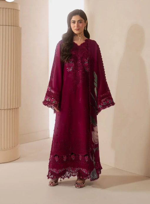 Elaf Premium | E Craft Chikankari 26 |EHC-4A GARNET by Elaf Premium - Designer Dress  - Type : Ladies Clothes - Available at Libayah - 100% Original 