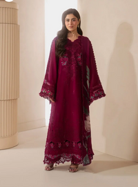 Elaf Premium | E Craft Chikankari 26 |EHC-4A GARNET by Elaf Premium - Designer Dress  - Type : Ladies Clothes - Available at Libayah - 100% Original 