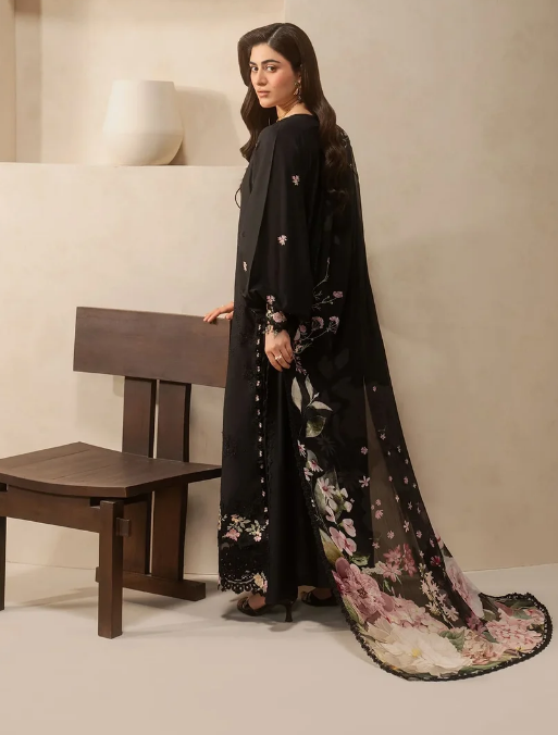 Elaf Premium | E Craft Chikankari 26 |EHC-5A CHARCOAL by Elaf Premium - Designer Dress  - Type : Ladies Clothes - Available at Libayah - 100% Original 