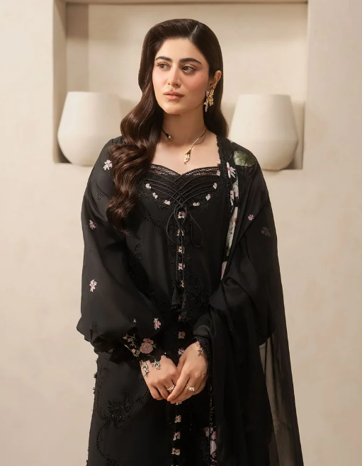 Elaf Premium | E Craft Chikankari 26 |EHC-5A CHARCOAL by Elaf Premium - Designer Dress  - Type : Ladies Clothes - Available at Libayah - 100% Original 