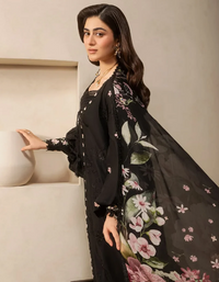 Elaf Premium | E Craft Chikankari 26 |EHC-5A CHARCOAL by Elaf Premium - Designer Dress  - Type : Ladies Clothes - Available at Libayah - 100% Original 