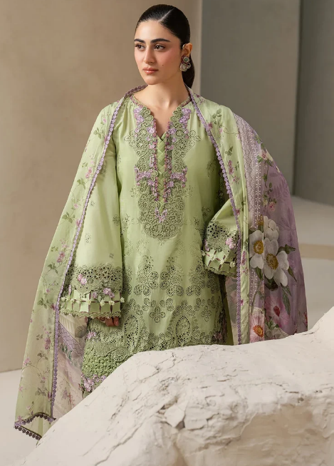 Elaf Premium | E Craft Chikankari 26 | EHC-6A BASIL by Elaf Premium - Designer Dress  - Type : Ladies Clothes - Available at Libayah - 100% Original 