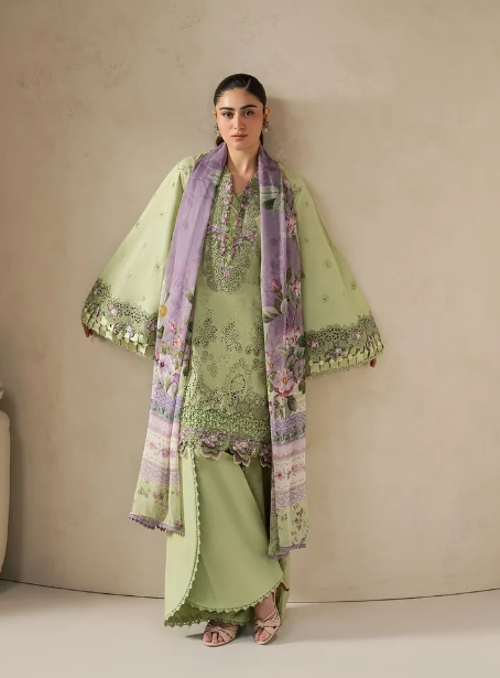 Elaf Premium | E Craft Chikankari 26 | EHC-6A BASIL by Elaf Premium - Designer Dress  - Type : Ladies Clothes - Available at Libayah - 100% Original 