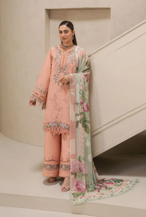 Elaf Premium | E Craft Chikankari 26 |EHC-3B DUSTROSE by Elaf Premium - Designer Dress  - Type : Ladies Clothes - Available at Libayah - 100% Original 