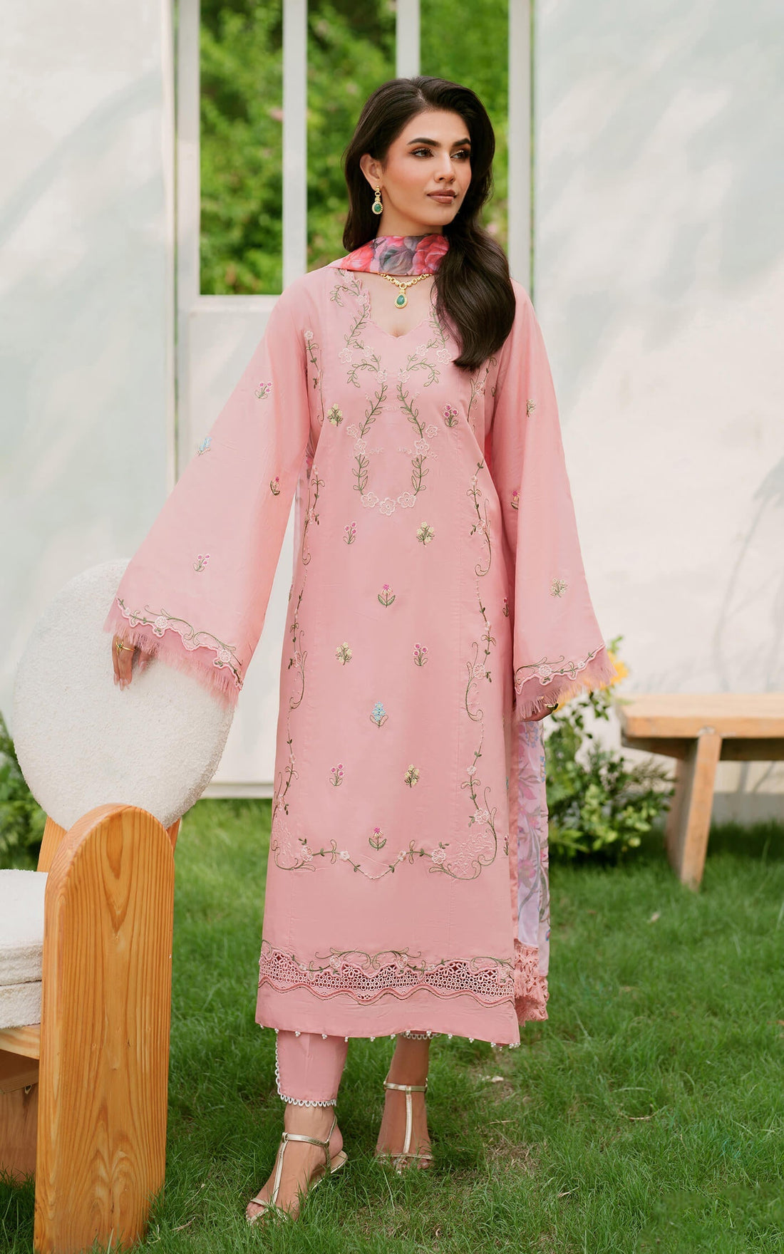 Asifa and Nabeel | Eden Cambric 25 | Serene Blush ECU25-01 by Asifa and Nabeel - Designer Dress  - Type : Ladies Clothes - Available at Libayah - 100% Original 