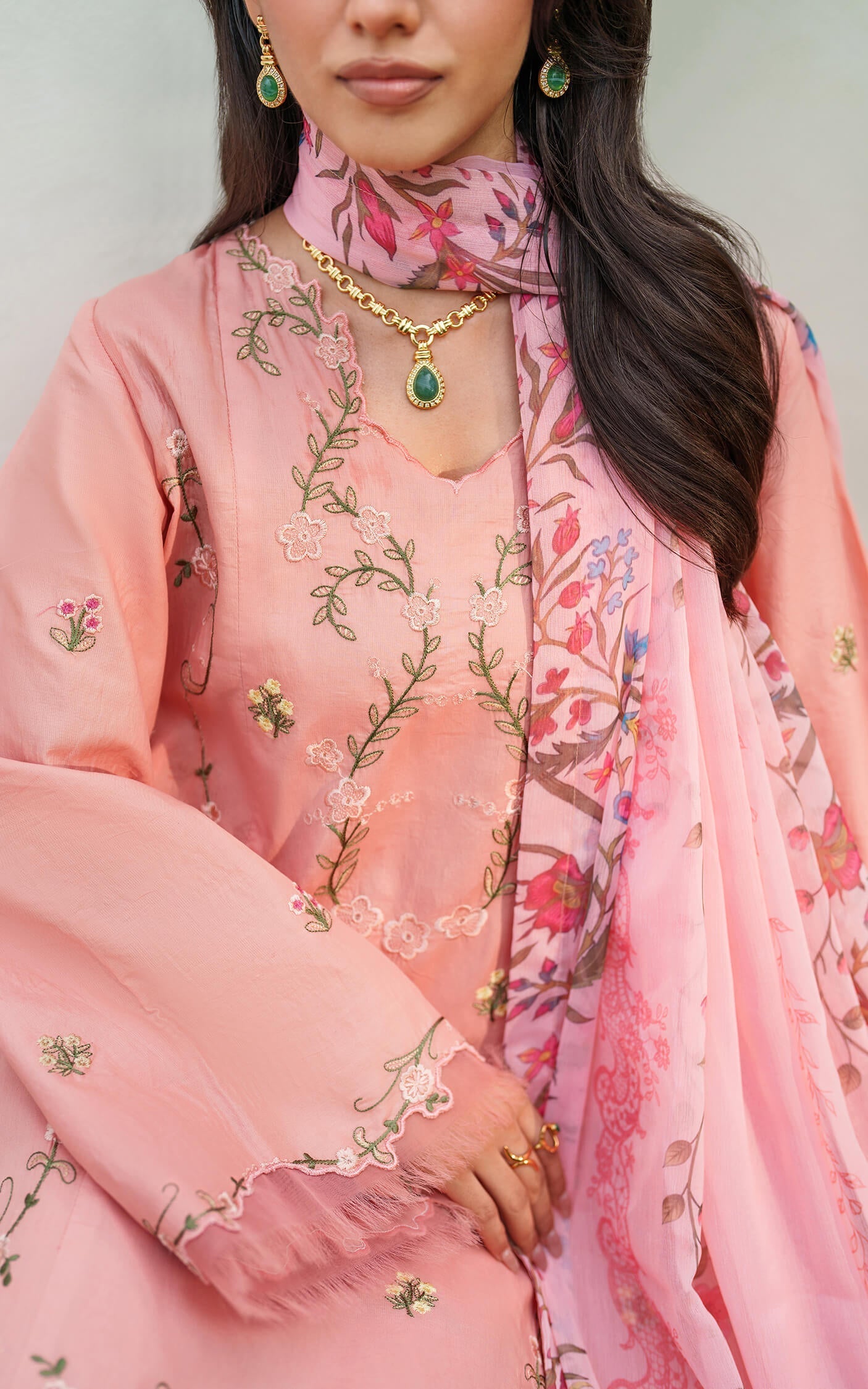 Asifa and Nabeel | Eden Cambric 25 | Serene Blush ECU25-01 by Asifa and Nabeel - Designer Dress  - Type : Ladies Clothes - Available at Libayah - 100% Original 