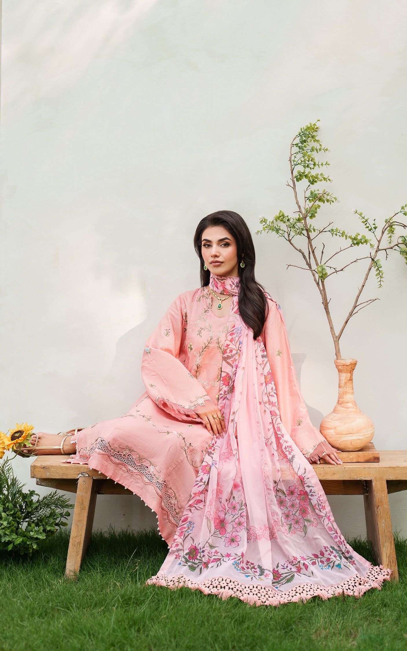 Asifa and Nabeel | Eden Cambric 25 | Serene Blush ECU25-01 by Asifa and Nabeel - Designer Dress  - Type : Ladies Clothes - Available at Libayah - 100% Original 
