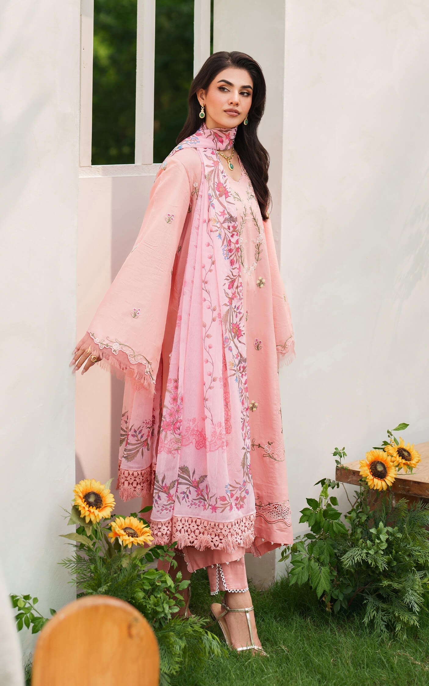 Asifa and Nabeel | Eden Cambric 25 | Serene Blush ECU25-01 by Asifa and Nabeel - Designer Dress  - Type : Ladies Clothes - Available at Libayah - 100% Original 