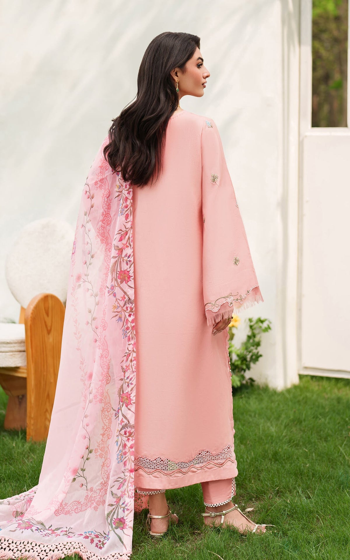 Asifa and Nabeel | Eden Cambric 25 | Serene Blush ECU25-01 by Asifa and Nabeel - Designer Dress  - Type : Ladies Clothes - Available at Libayah - 100% Original 