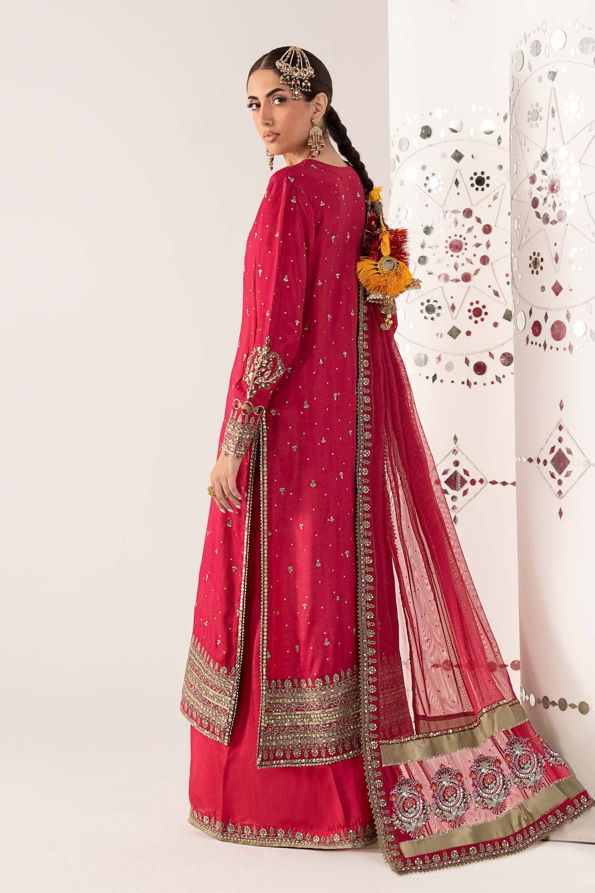 Maria B | Luxury Formals Pre Fall | SF-PF26-10-Pink by Maria B - Designer Dress  - Type : Ladies Clothes - Available at Libayah - 100% Original 