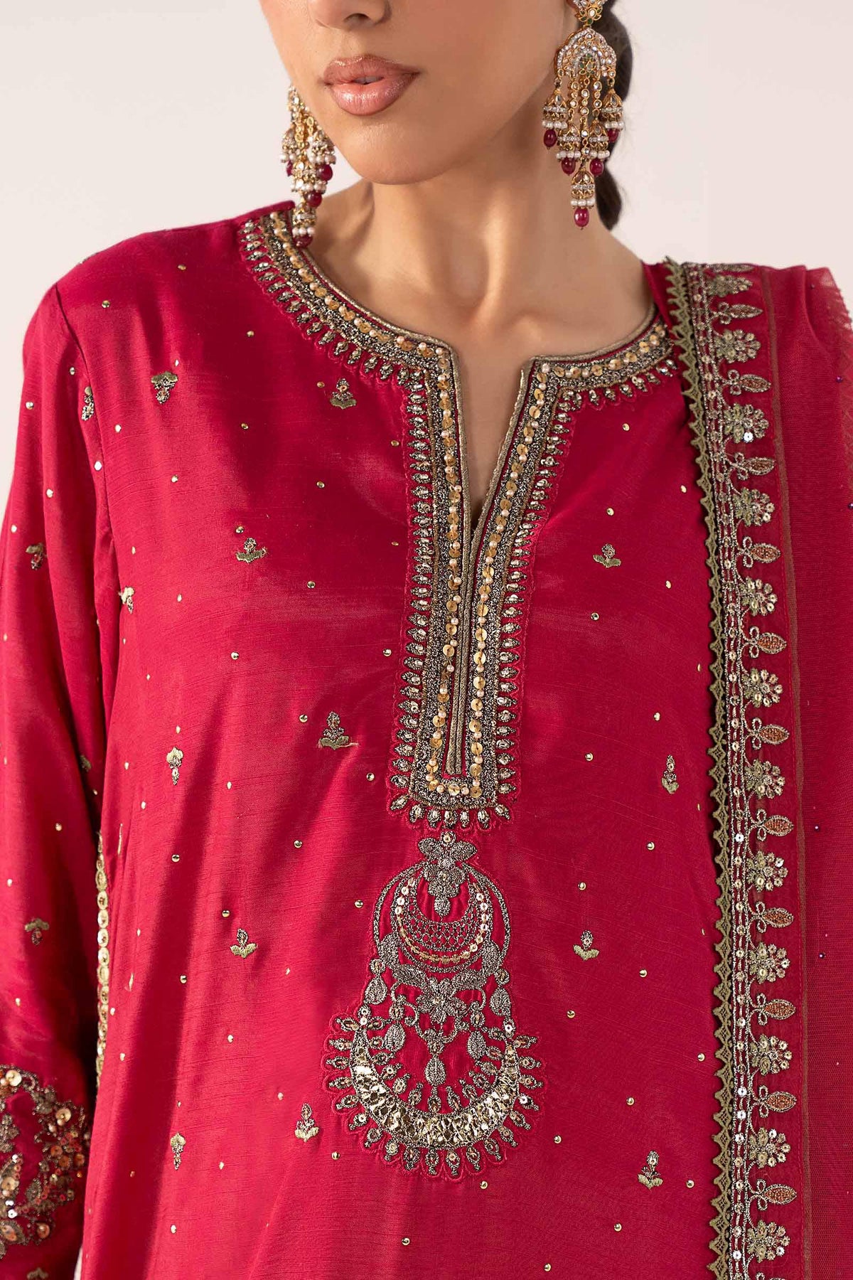 Maria B | Luxury Formals Pre Fall | SF-PF26-10-Pink by Maria B - Designer Dress  - Type : Ladies Clothes - Available at Libayah - 100% Original 