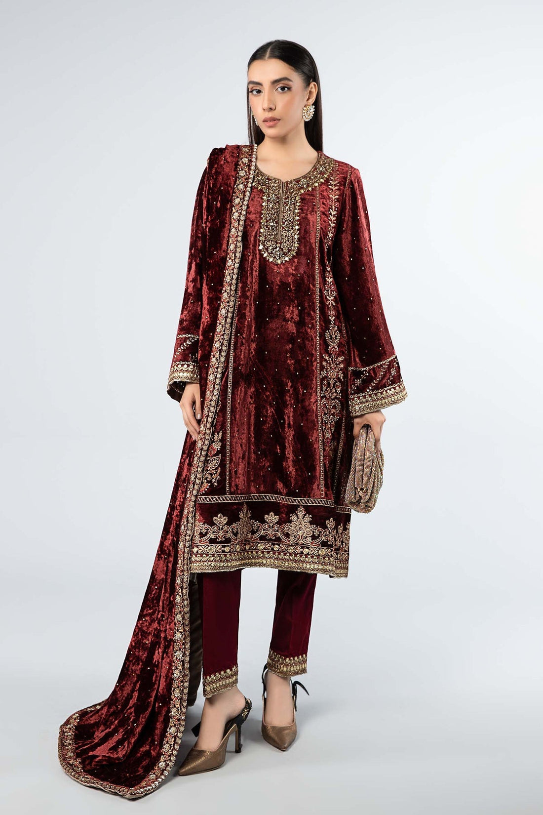 Maria B | Formal Wears | SF-W24-14 by Maria B - Designer Dress - Type: Ladies Clothes - Available at Libayah - 100% Original