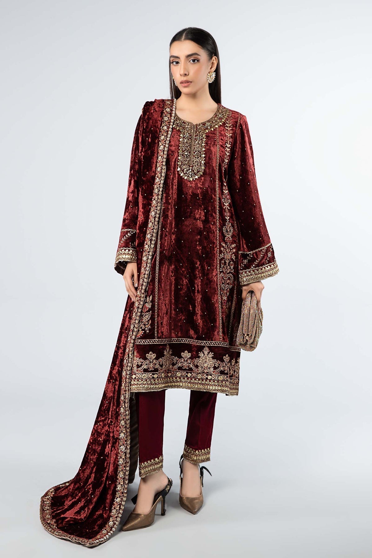 Maria B | Formal Wears | SF-W24-14 by Maria B - Designer Dress - Type: Ladies Clothes - Available at Libayah - 100% Original