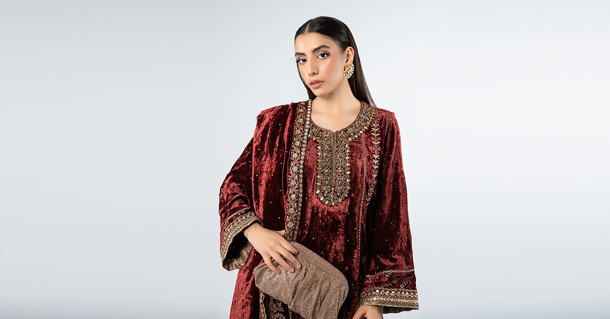 Maria B | Formal Wears | SF-W24-14 by Maria B - Designer Dress - Type: Ladies Clothes - Available at Libayah - 100% Original