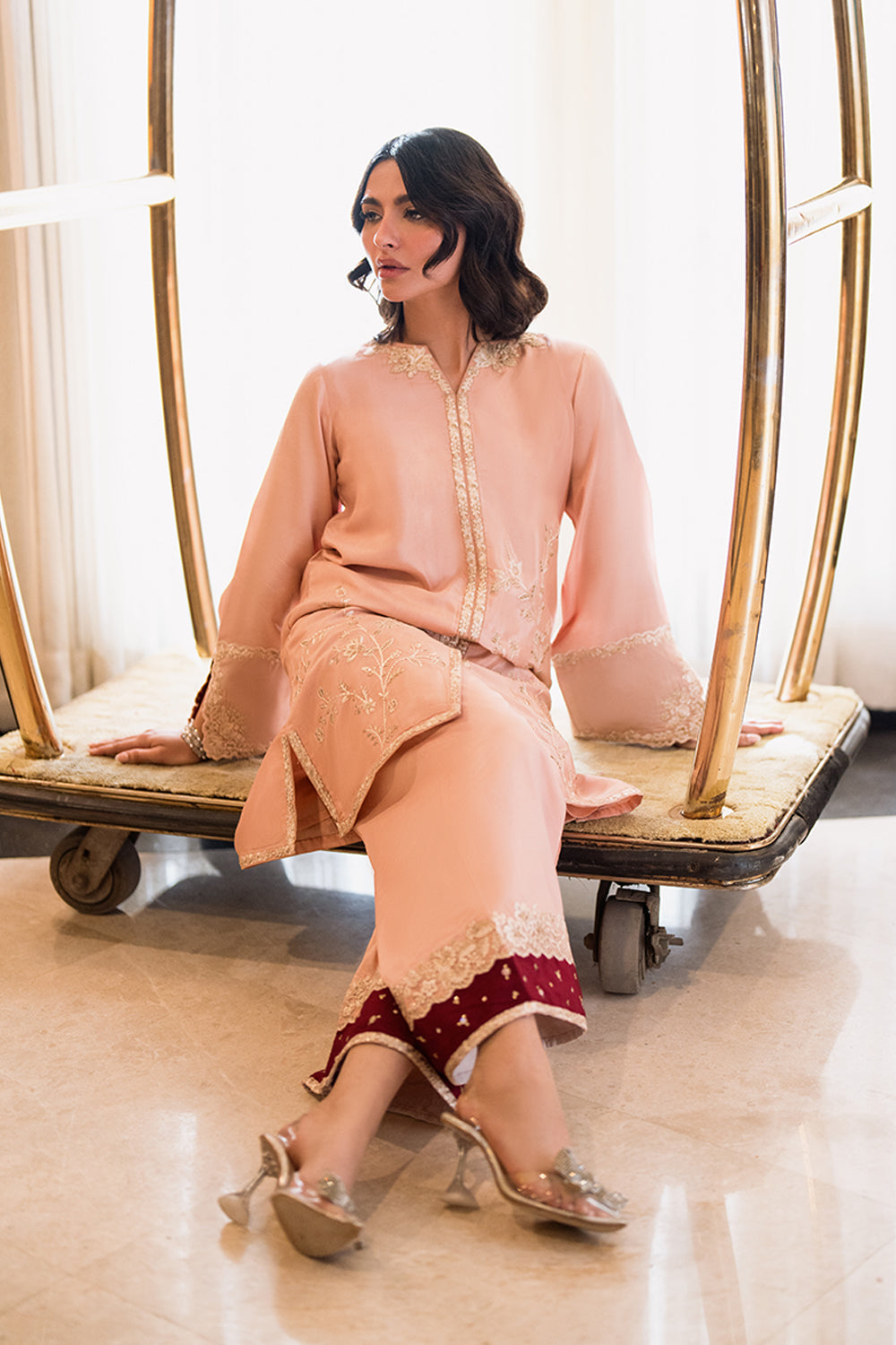 Azure | Diva Formals | Silken Beige by Azure - Designer Dress  - Type : Ladies Clothes - Available at Libayah - 100% Original 