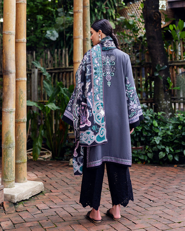 Mushq | Hemline Karandi | Silver Mist by Mushq - Designer Dress - Type : Ladies Clothes - Available at Libayah - 100% Original 