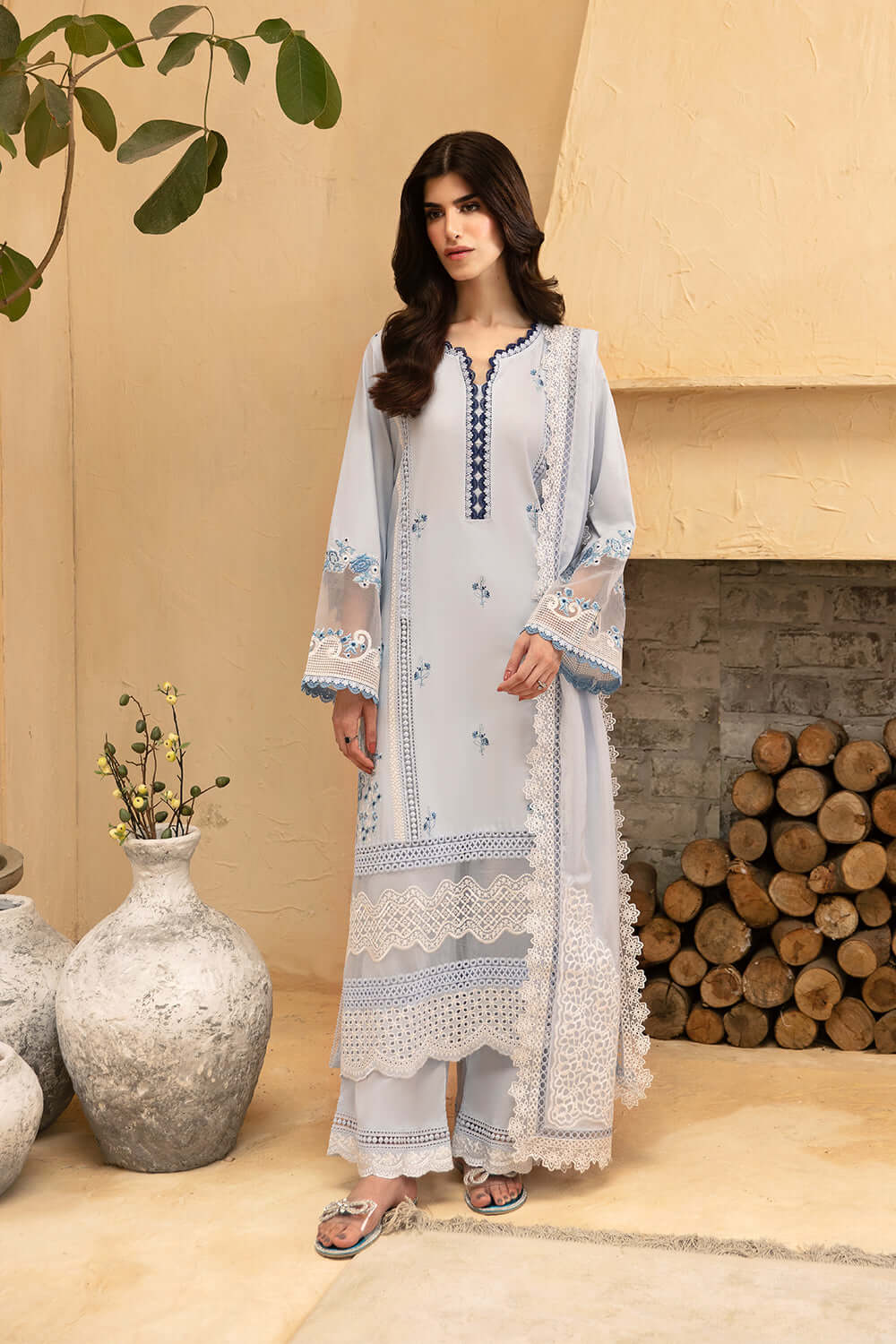 Azure | Luxury Lawn 26 | Skyline Serenity by Azure - Designer Dress  - Type : Ladies Clothes - Available at Libayah - 100% Original 