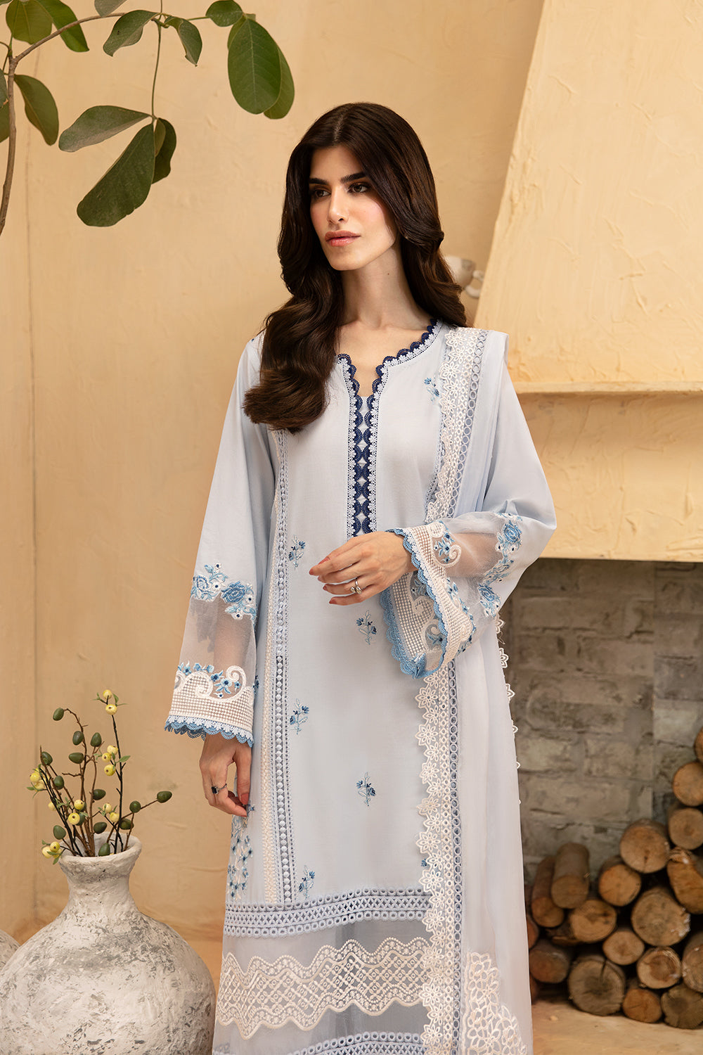 Azure | Luxury Premium Cambric 24 | Skyline Serenity by Azure - Designer Dress - Type: Luxury - Available at Libayah - 100% Original