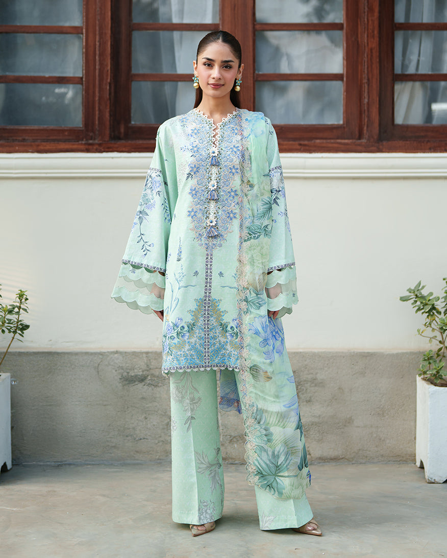 Roheenaz | Whispered Florals | Soft Meadow - Designer Dress - Type : Ladies Clothes - Available at Libayah - 100% Original