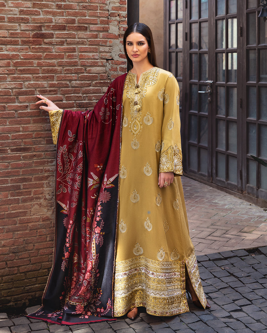 Sunlit Siena – authentic Pakistani dress from the Mushq Winter Broadway 25 collection for women in the UK.