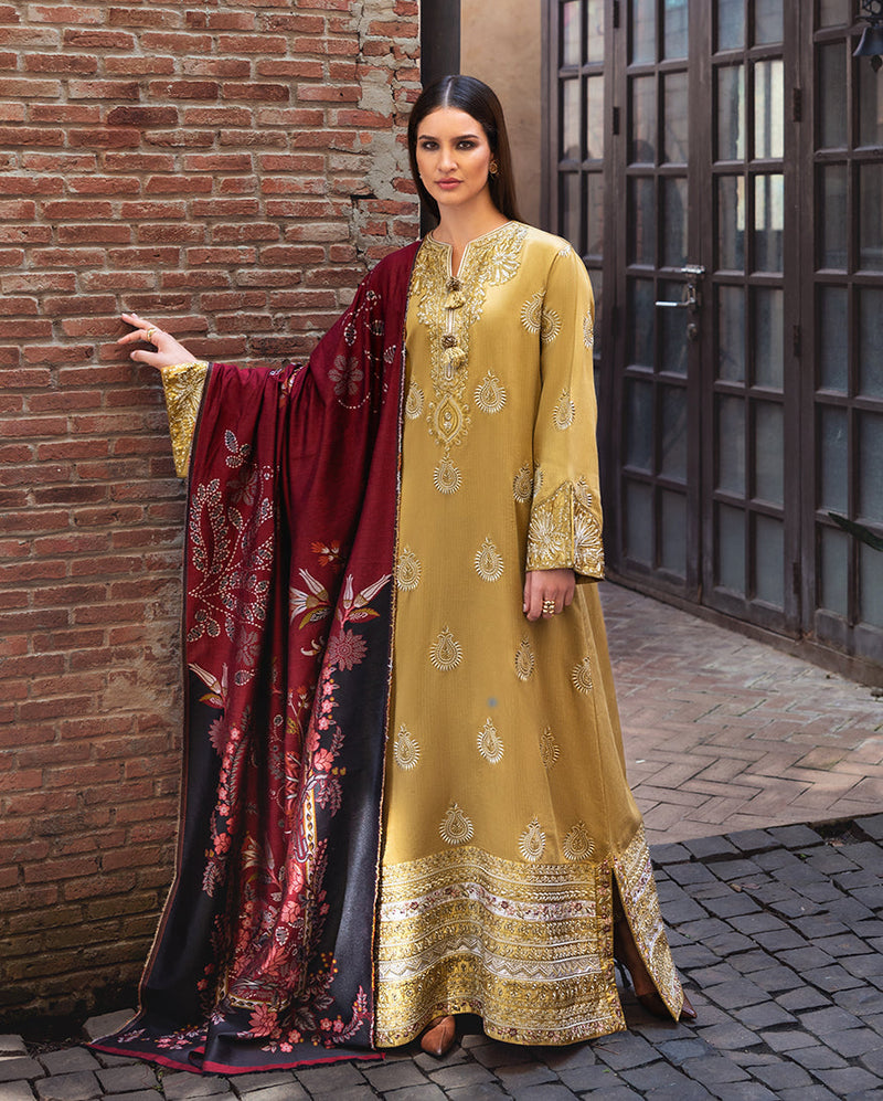 Sunlit Siena – authentic Pakistani dress from the Mushq Winter Broadway 25 collection for women in the UK.