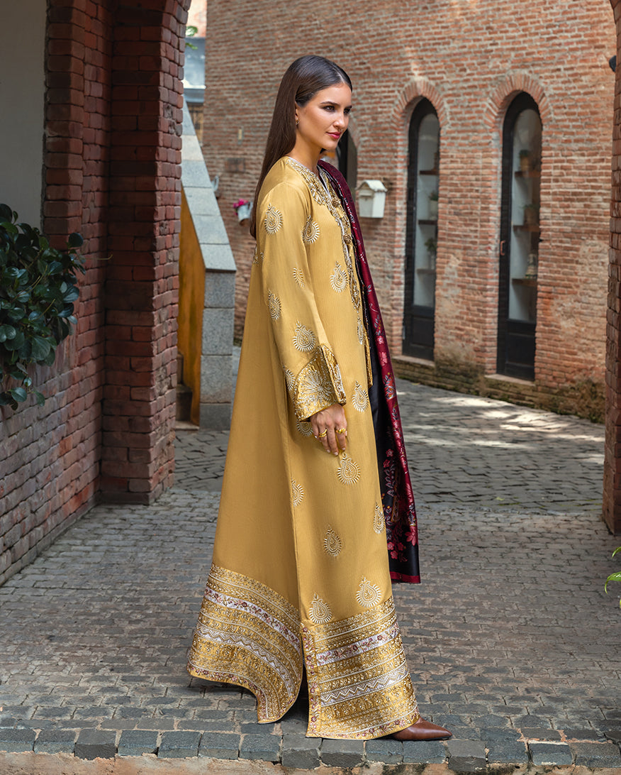 Sunlit Siena – authentic Pakistani dress from the Mushq Winter Broadway 25 collection for women in the UK.