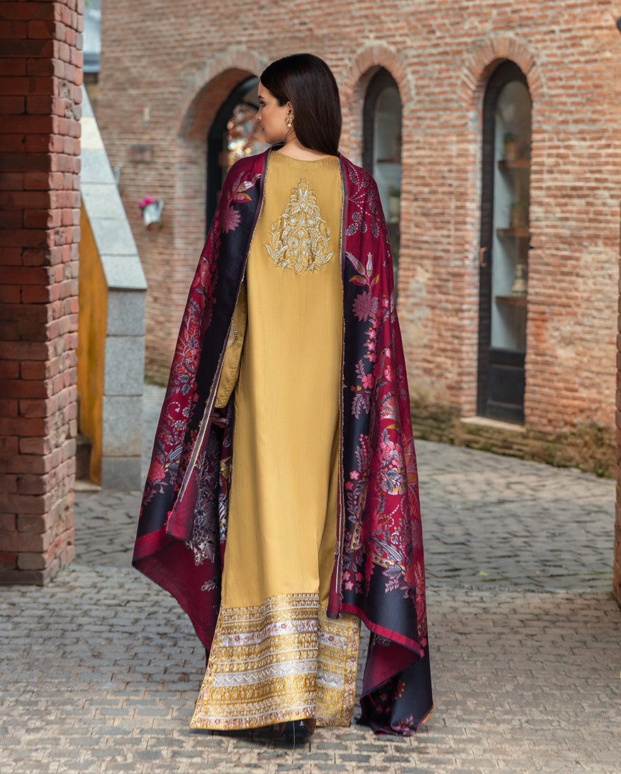Sunlit Siena – authentic Pakistani dress from the Mushq Winter Broadway 25 collection for women in the UK.