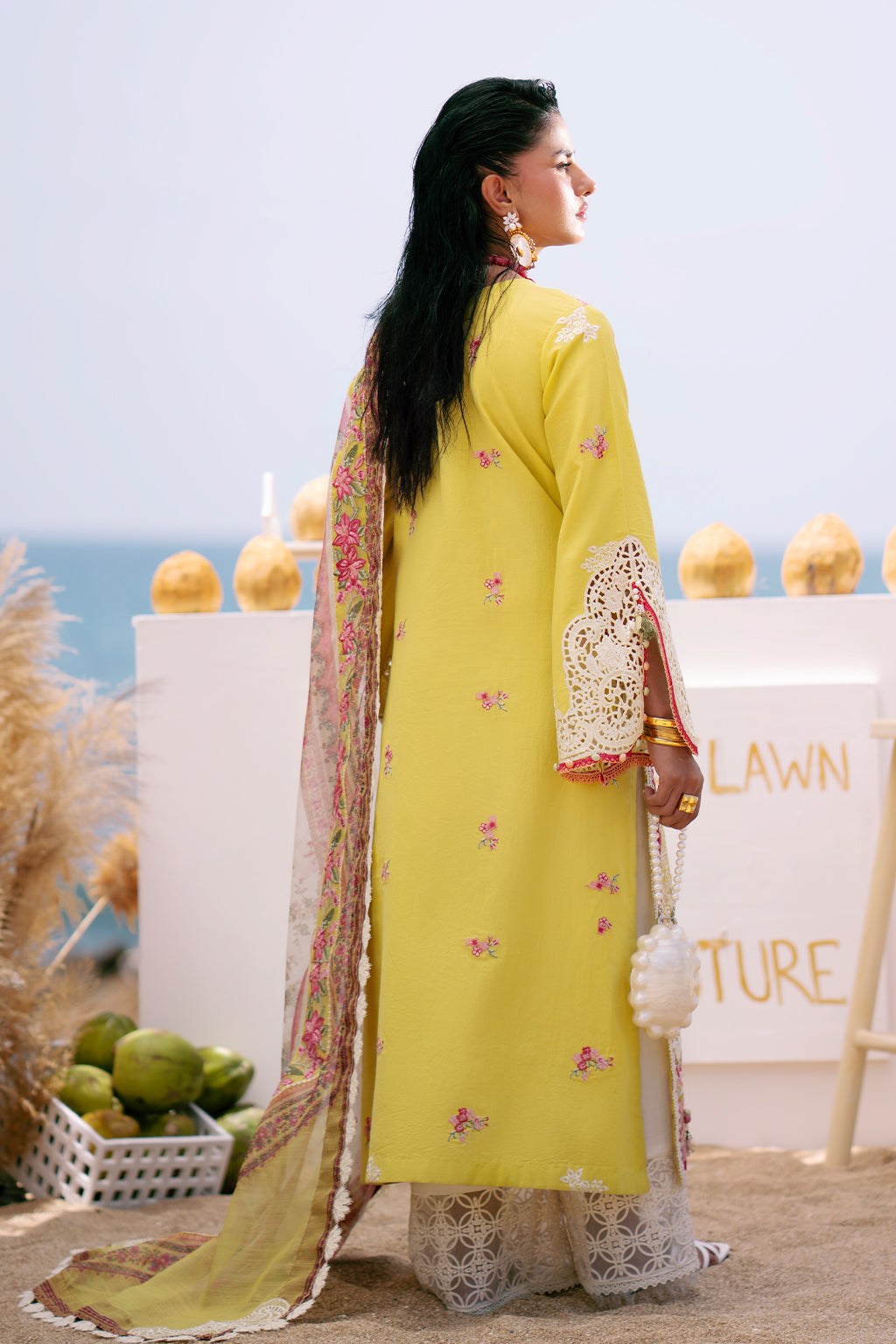AJR Couture | Dastan Luxury Lawn 25 | Sunset by AJR Couture - Designer Dress - Type: Ladies Clothes - Available at Libayah - 100% Original
