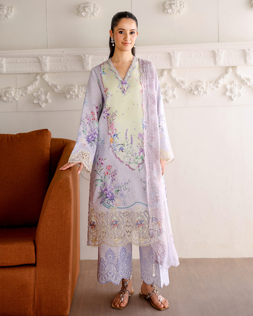 Roheenaz | Sunlit Tales Printed Embroidered Edit | Sunveil - by Libayah - Registered Vendor of : Roheenaz - 100% Original Designer Dress