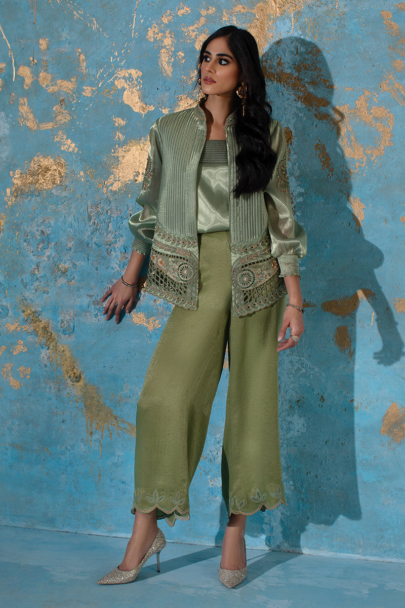 Wardha Saleem | Luxury Pret Fusion Wear | CHANTAL - JACKET SET (3 PC) by Wardha Saleem - Designer Dress - Type: Ladies Clothes - Available at Libayah - 100% Original