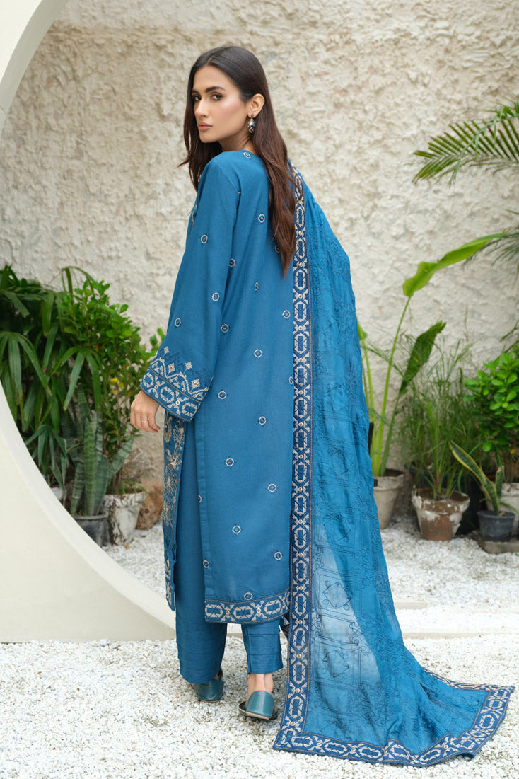 Marjjan | Aangan Embroidered Viscose |  SKC-100 (TEAL BLUE) by Marjjan - Designer Dress - Type: Ladies Clothes - Available at Libayah - 100% Original