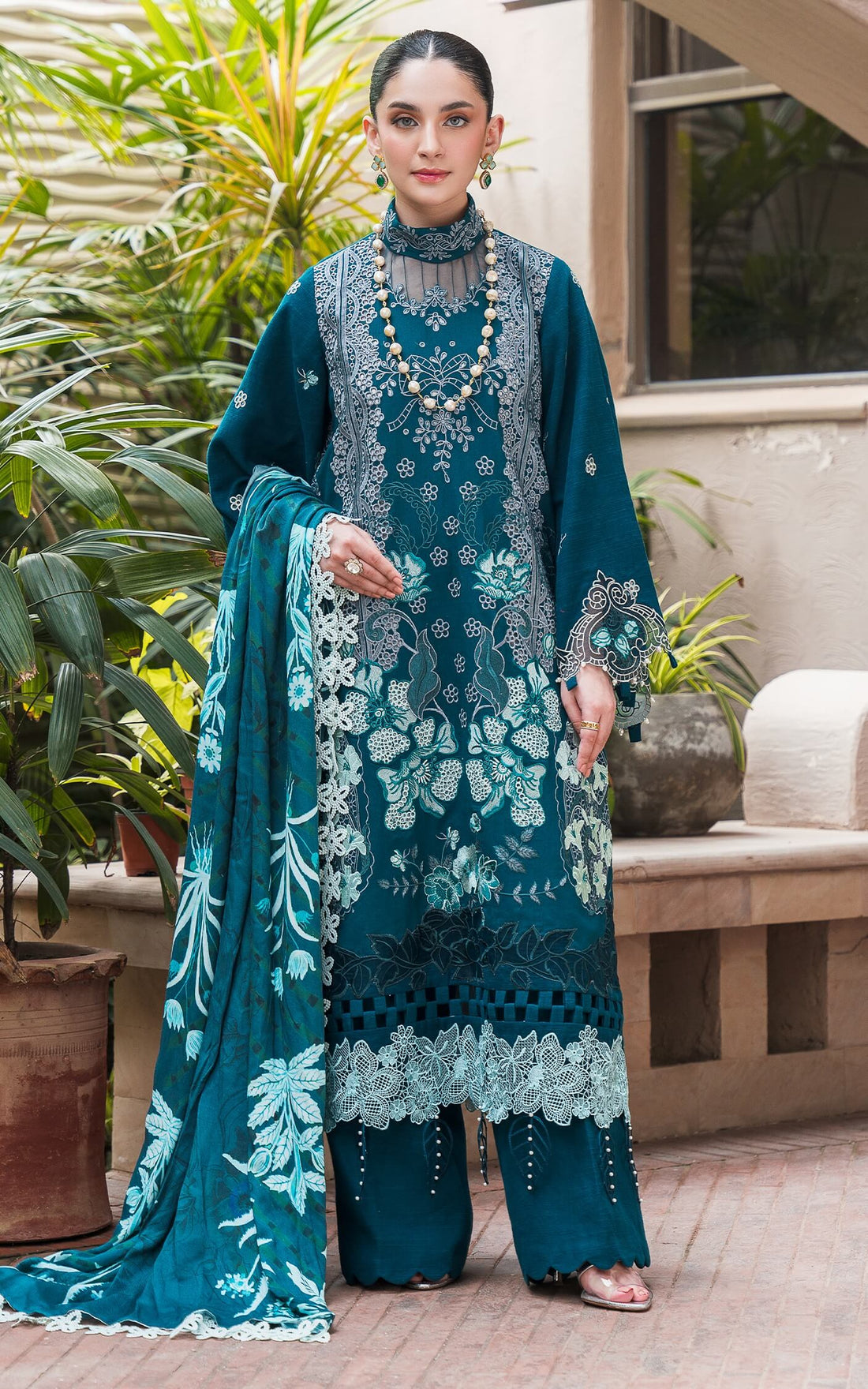 Asifa and Nabeel | Luxury Winter 24 | TEAL WL-07 by Asifa and Nabeel - Designer Dress - Type: Ladies Clothes - Available at Libayah - 100% Original