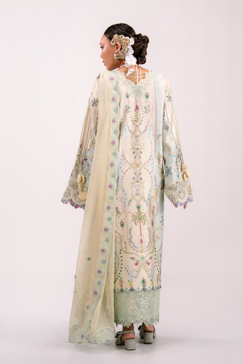 Qalamkar | Luxe Silk 26 | QSL-01 AZURE by Qalamkar - Designer Dress  - Type : Ladies Clothes - Available at Libayah - 100% Original 