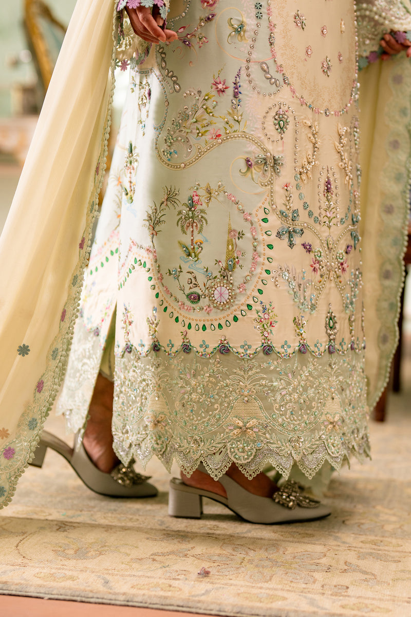 Qalamkar | Luxe Silk 26 | QSL-01 AZURE by Qalamkar - Designer Dress  - Type : Ladies Clothes - Available at Libayah - 100% Original 