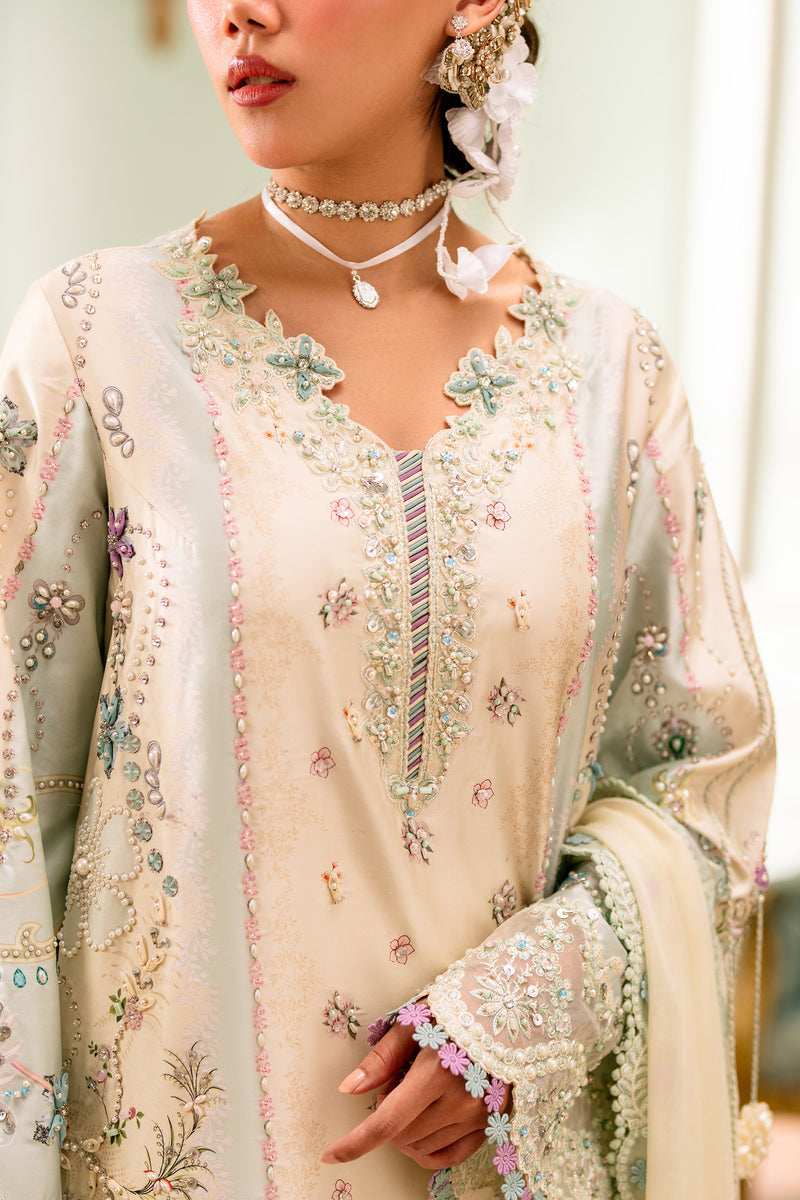 Qalamkar | Luxe Silk 26 | QSL-01 AZURE by Qalamkar - Designer Dress  - Type : Ladies Clothes - Available at Libayah - 100% Original 