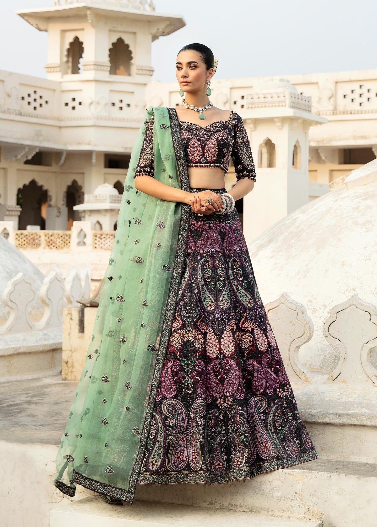 Waqas Shah | Taj Mahal | ZARQA BANO by Waqas Shah - Designer Dress - Type: Ladies Clothes - Available at Libayah - 100% Original
