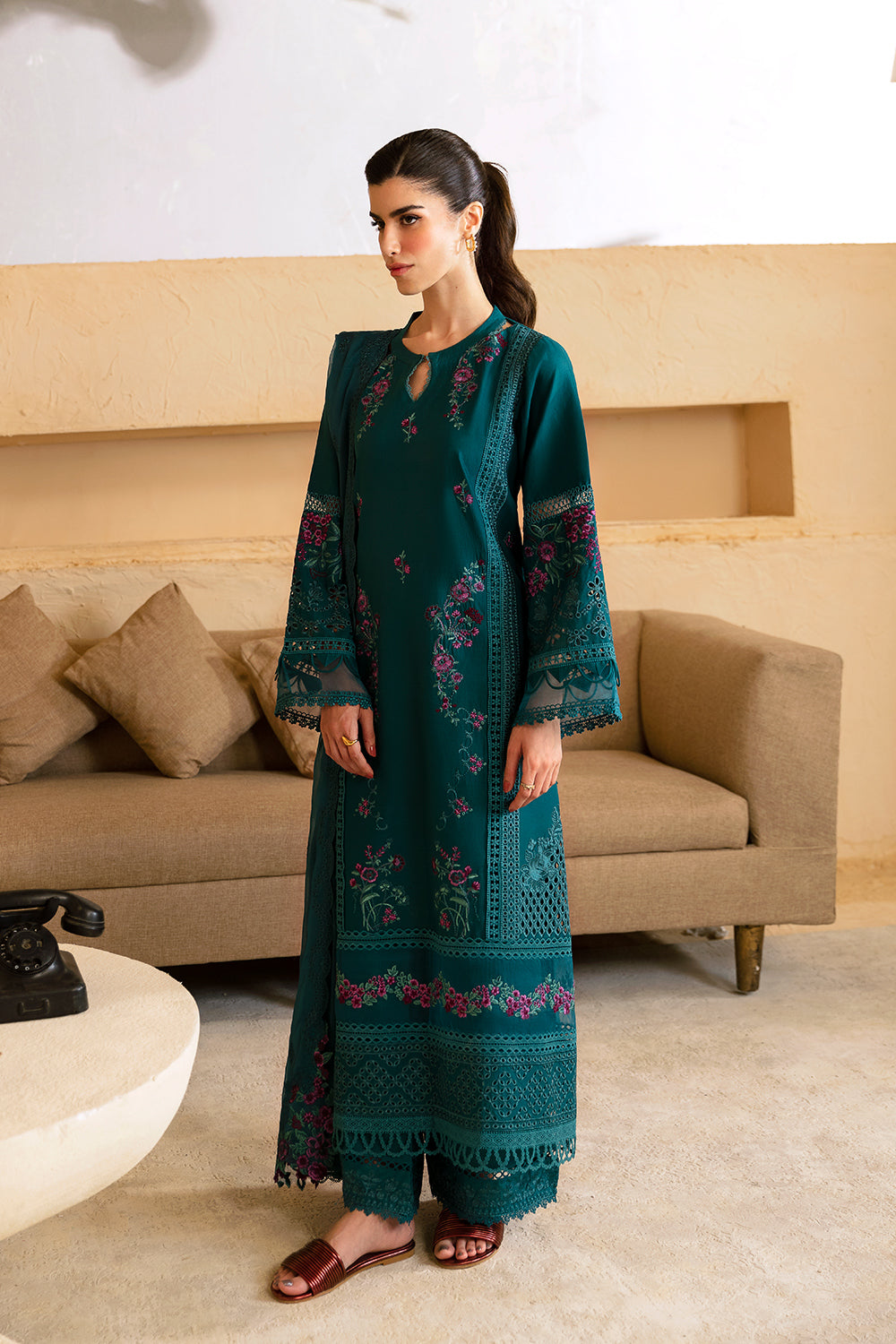 Azure | Luxury Premium Cambric 24 | Teal Treasure by Azure - Designer Dress - Type: Luxury - Available at Libayah - 100% Original
