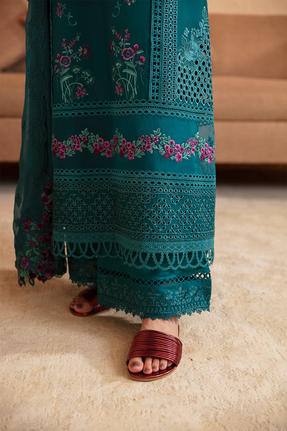 Azure | Luxury Premium Cambric 24 | Teal Treasure by Azure - Designer Dress - Type: Luxury - Available at Libayah - 100% Original