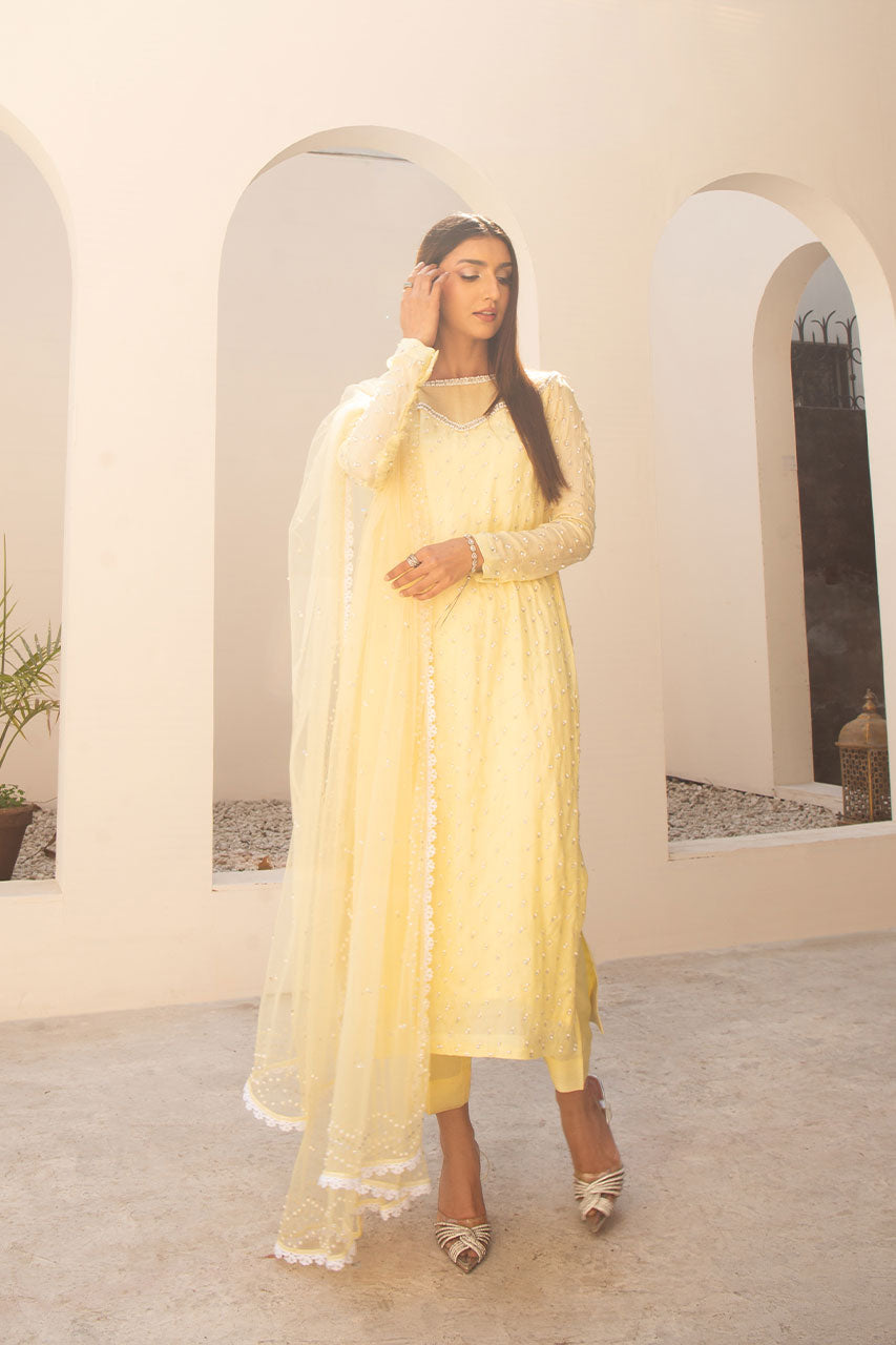 Leon | Leon Luxe Collection | SITARA LIME by Leon - Designer Dress - Type: Ladies Clothes - Available at Libayah - 100% Original
