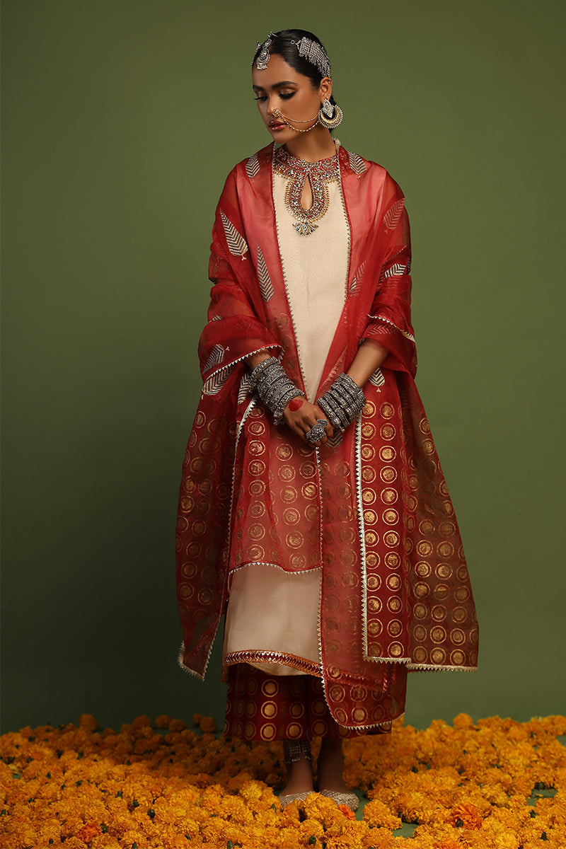 Wardha Saleem | Luxury Pret Traditional Wear | NAQSH - SHIRT WITH IZAAR (2 PC) by Wardha Saleem - Designer Dress - Type: Ladies Clothes - Available at Libayah - 100% Original