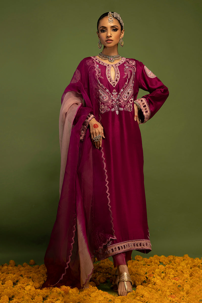 Wardha Saleem | Luxury Pret Traditional Wear | SAANJH - PURE SILK (2 PC) by Wardha Saleem - Designer Dress - Type: Ladies Clothes - Available at Libayah - 100% Original