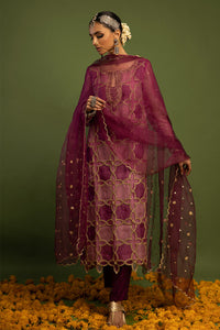 Wardha Saleem | Luxury Pret Traditional Wear | SARAAB - PLUM HEAVY (2 PC) by Wardha Saleem - Designer Dress - Type: Ladies Clothes - Available at Libayah - 100% Original