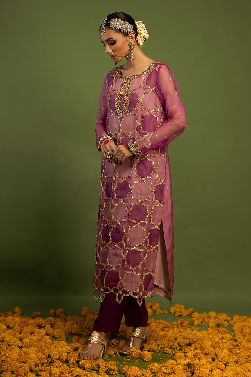 Wardha Saleem | Luxury Pret Traditional Wear | SARAAB - PLUM HEAVY (2 PC) by Wardha Saleem - Designer Dress - Type: Ladies Clothes - Available at Libayah - 100% Original